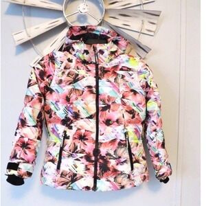 Boulder Gear Youth Small Floral Hooded Ski Snow Jacket 10K Waterproof Coat